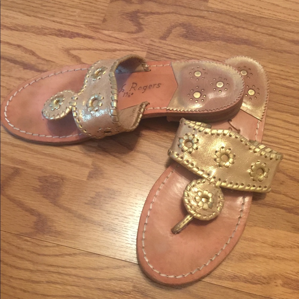 Jack Rogers Gold Sandals